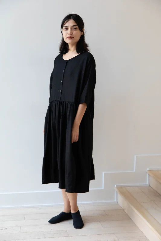 Gallego Desportes | Wool Dress in Black Tunics Versatile functional