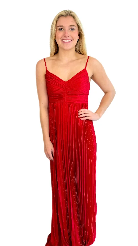 Lucy Paris Red Pleated Dress Tunics Distressed trendy