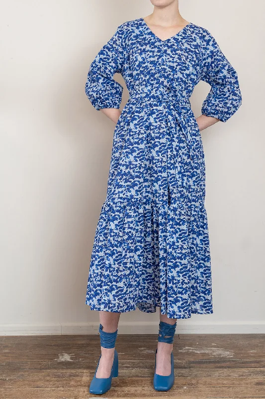 Lulu Dress - Blue Floral Tunics Handmade artisanal