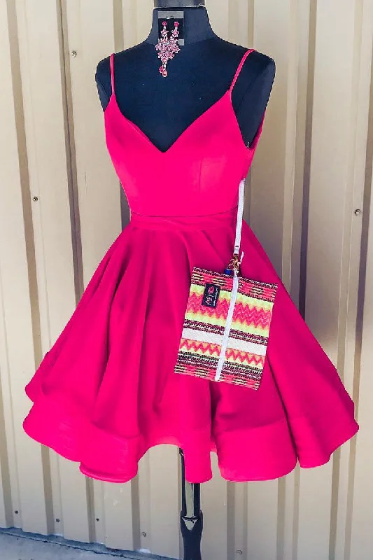 Princess Short Hot Pink Homecoming Dress Tunics Versatile functional