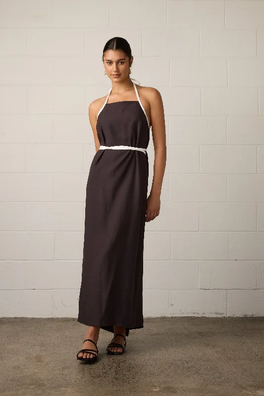 Bria Dress - Mocha Boatneck Modish Everyday