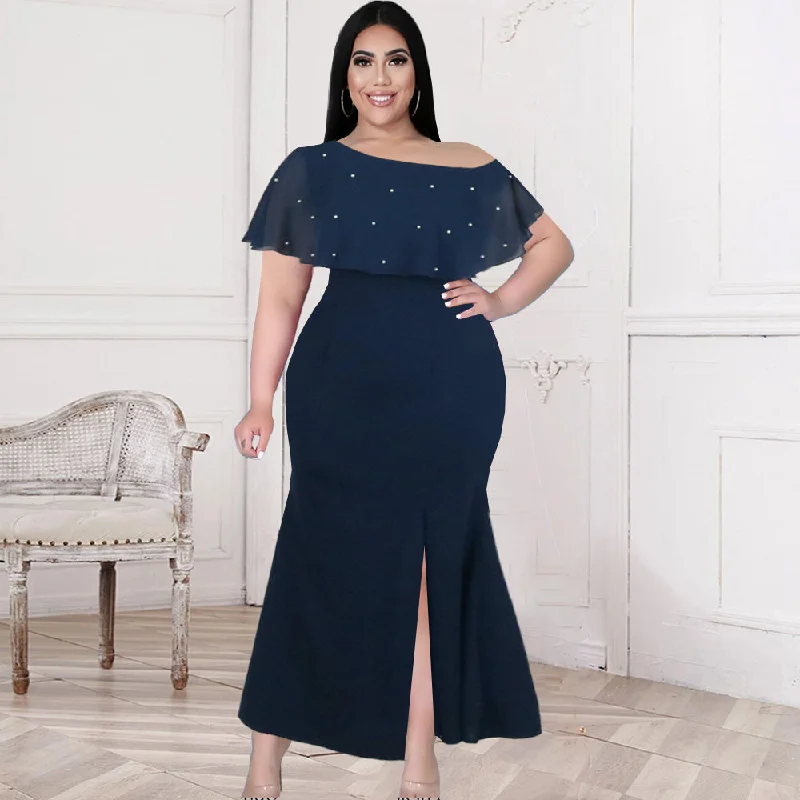 Hot New Design Elegant Long Beading 3XL 4XL Women Evening Dress Tunics Luxurious high-end Hot New Design Elegant Long Beading 3XL 4XL Women Evening Dress Tunics Luxurious high-end