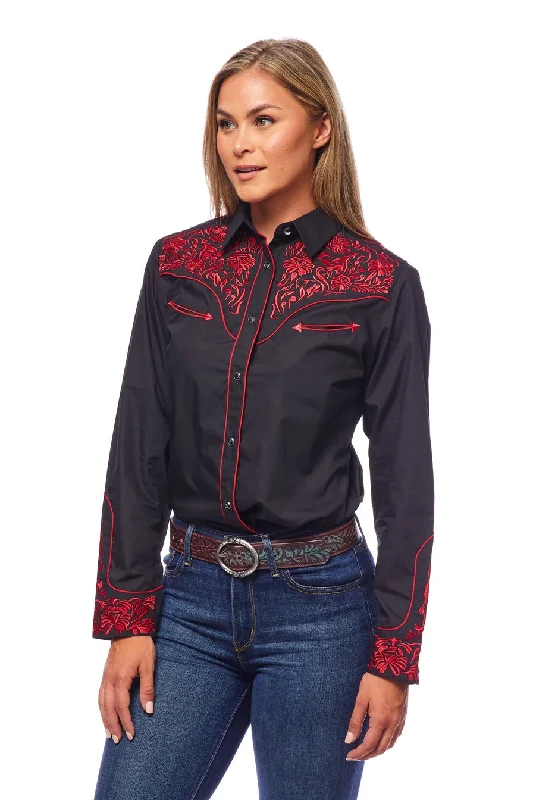Women’s Western Embroidered Shirts -LS500-512-- Elegant Classic Vintage