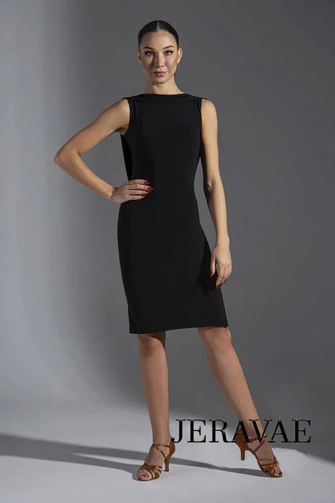 Sleeveless Latin Practice Dress with Mesh Back and Sash. Sleek Skirt Features Side Slit PRA 576 Tunics Business professional Sleeveless Latin Practice Dress with Mesh Back and Sash. Sleek Skirt Features Side Slit PRA 576 Tunics Business professional