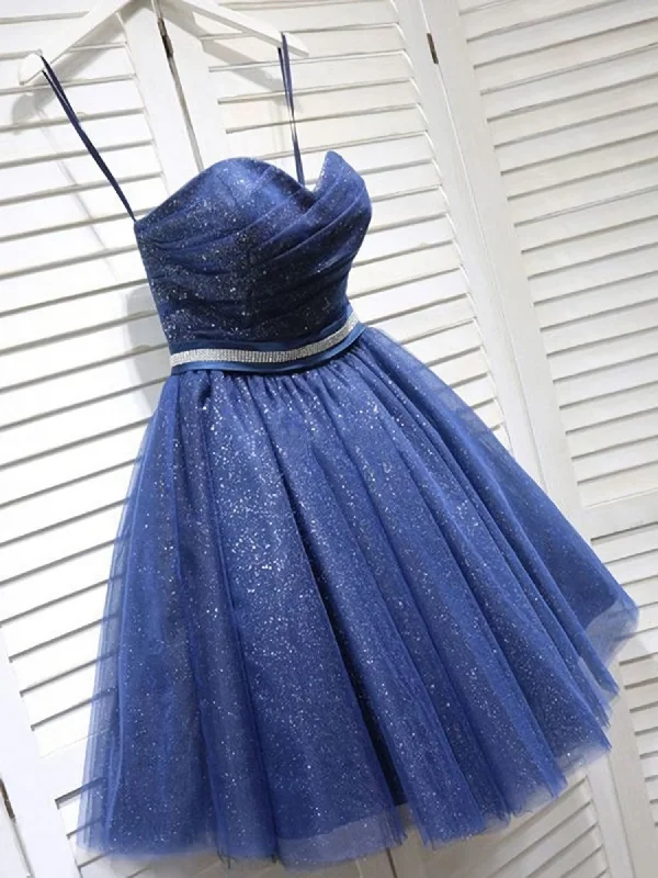 Sparkly A-Line Sweetheart Open Back Navy Sequins Short Short Homecoming Dresses Tunics Running lightweight Sparkly A-Line Sweetheart Open Back Navy Sequins Short Short Homecoming Dresses Tunics Running lightweight