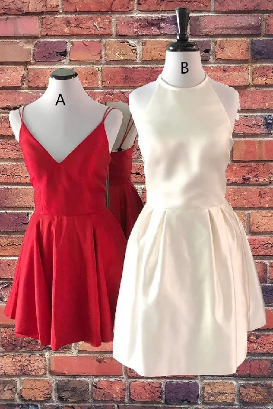 Simple Short Red Homecoming Dresses,Cocktail Dresses Classy Tunics Chic fashionable