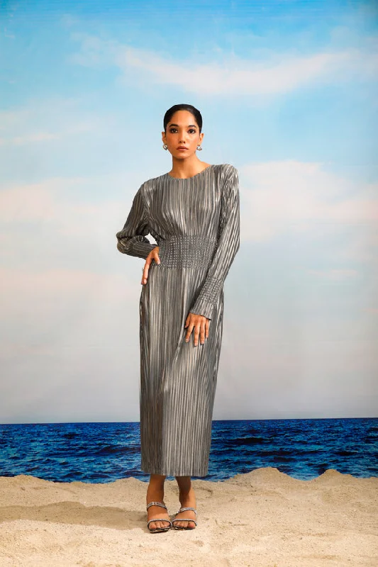 Rochella Metallic Dress - Midnight Grey Tunics Plaid country