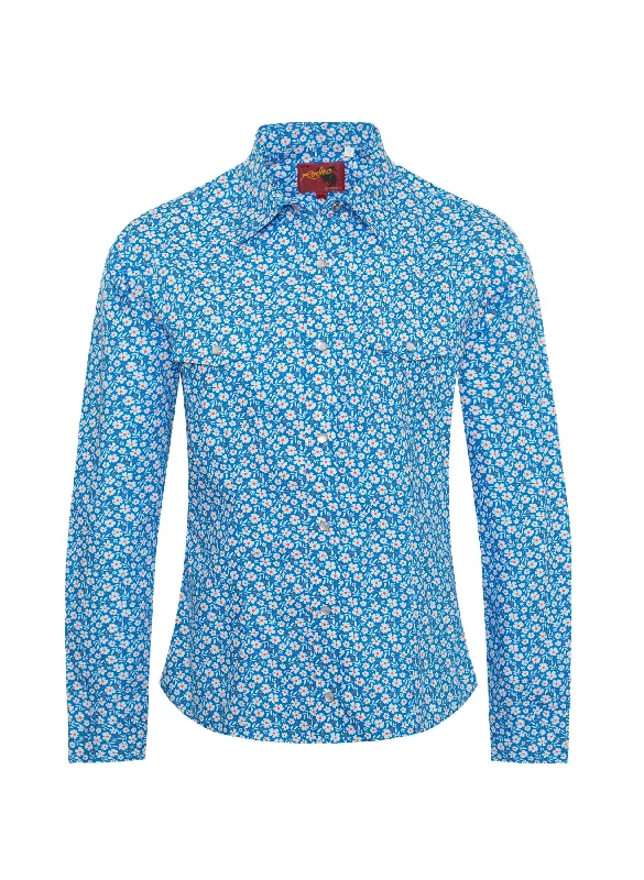 Women's Western Print Shirts -LS100-126-- Fitted T-Shirt Seamless Stretchy