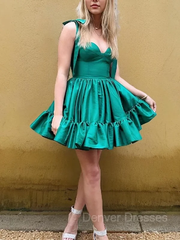 A-Line/Princess Sweetheart Short/Mini Taffeta Homecoming Dresses With Ruffles Tunics Chic elegant A-Line/Princess Sweetheart Short/Mini Taffeta Homecoming Dresses With Ruffles Tunics Chic elegant