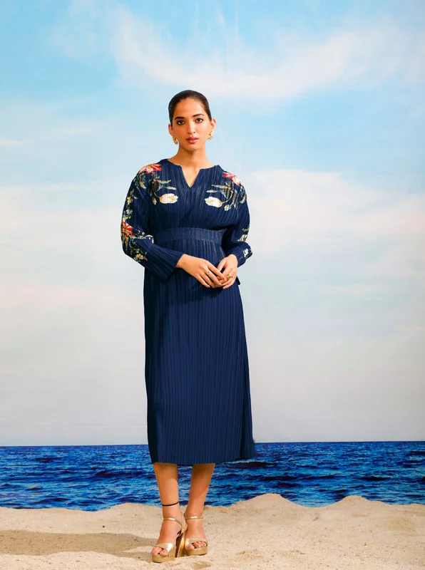 Tulip Long Dress - Navy Tunics Timeless classic