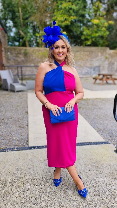 Lucia Magenta/Blue Dress Tunics Office stylish