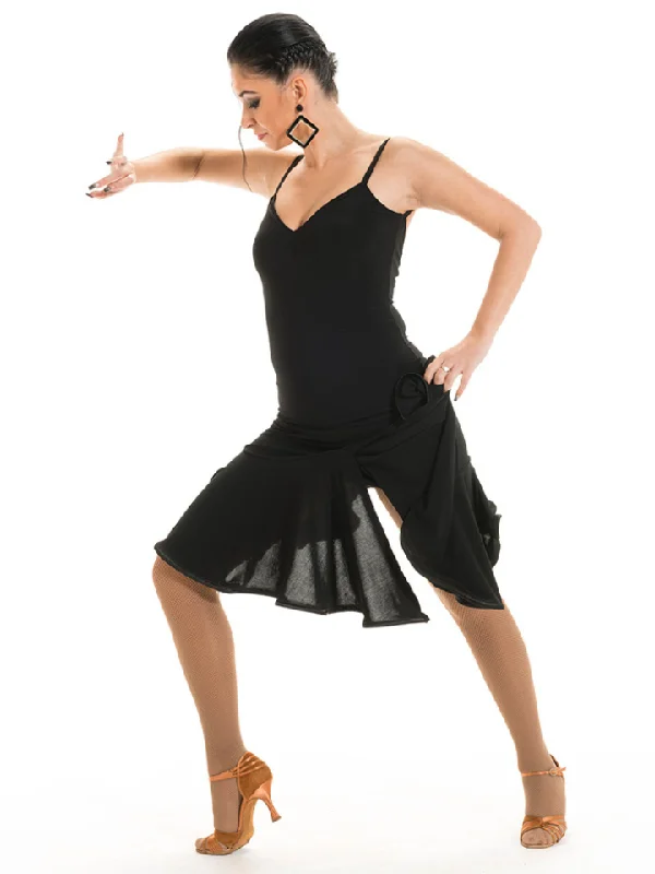 Victoria Blitz LA003 Sleeveless Black Latin Practice Dress with V-Neckline and Asymmetrical Hemline PRA 1010 in Stock Tunics Satin smooth Victoria Blitz LA003 Sleeveless Black Latin Practice Dress with V-Neckline and Asymmetrical Hemline PRA 1010 in Stock Tunics Satin smooth