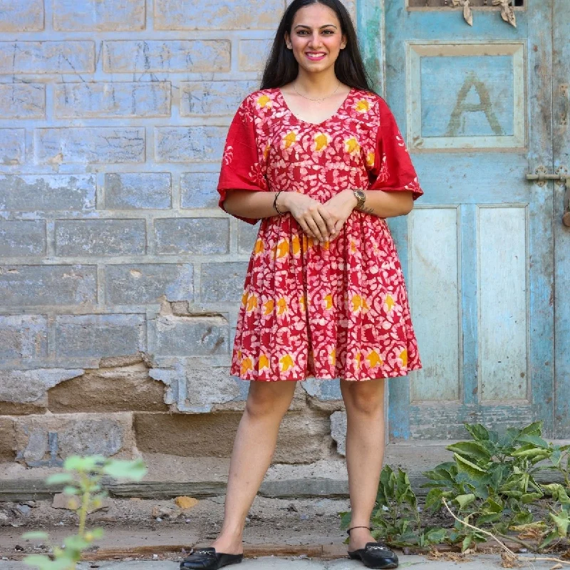 Women Dress | Casual Wear | Hand Block Printed | Soft Cotton | Red Tunics Handmade artisanal Women Dress | Casual Wear | Hand Block Printed | Soft Cotton | Red Tunics Handmade artisanal