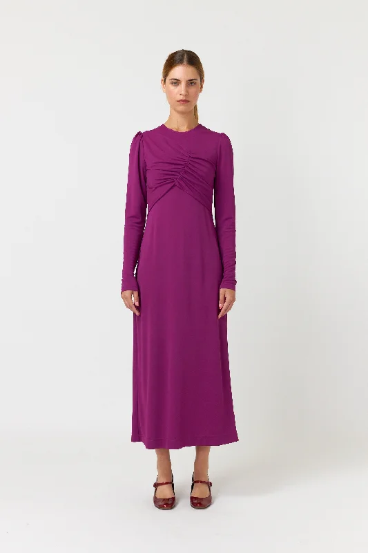 Joni Dress - Purple Tunics Satin smooth