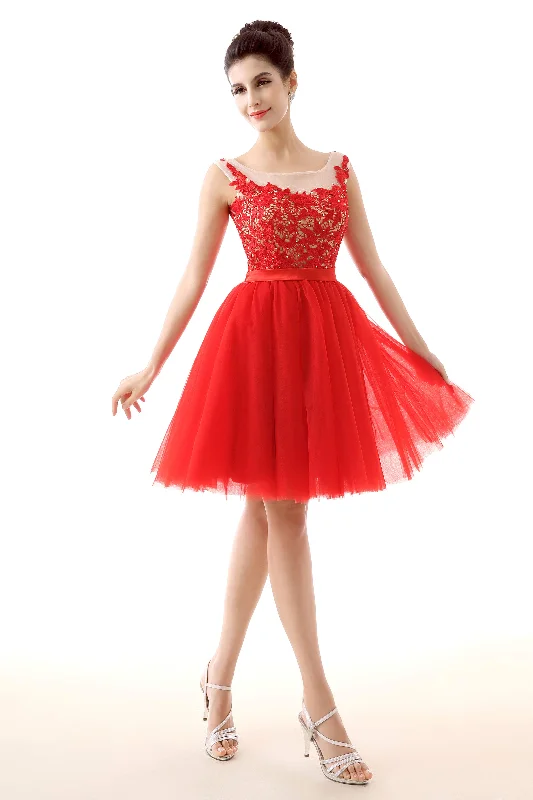 Lace Cute Red Short Homecoming Dresses Tunics Recommended stylist