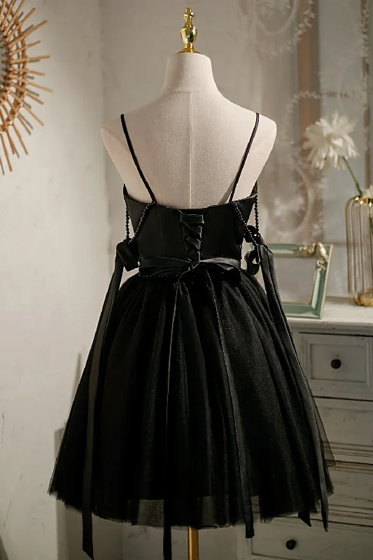 Black Sexy Sleeveless Beading Short Homecoming Dresses Tunics Leisure comfortable