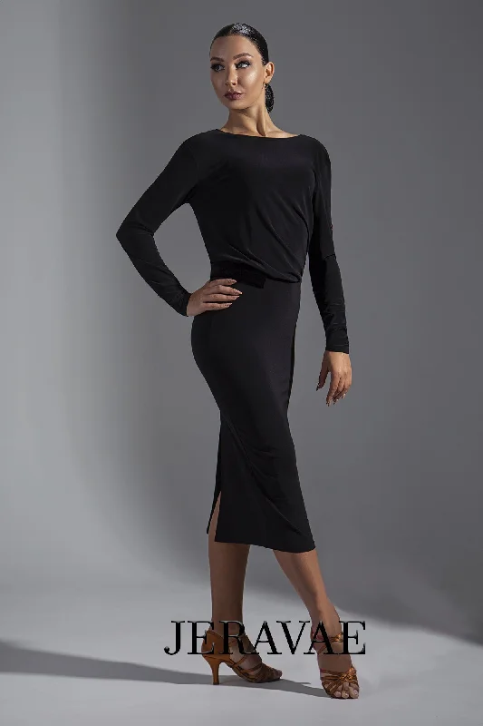 Long Black Latin/Club Dance Practice Dress with Long Sleeves PRA 571a Tunics Spring floral Long Black Latin/Club Dance Practice Dress with Long Sleeves PRA 571a Tunics Spring floral
