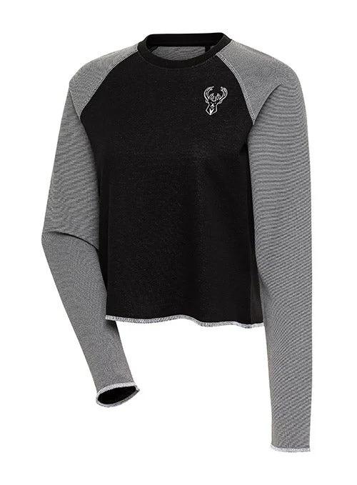 Women's Antigua Play Tonal Icon Milwaukee Bucks Long Sleeve T-Shirt-- Cotton Fabric Linen Fabric Terry Fabric Women's Antigua Play Tonal Icon Milwaukee Bucks Long Sleeve T-Shirt-- Cotton Fabric Linen Fabric Terry Fabric