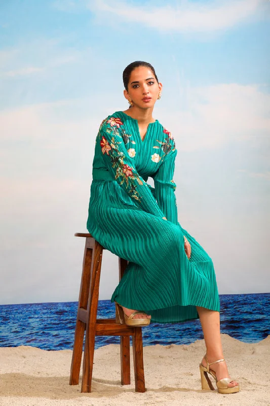Tulip Long Dress - Green Tunics Luxurious high-end