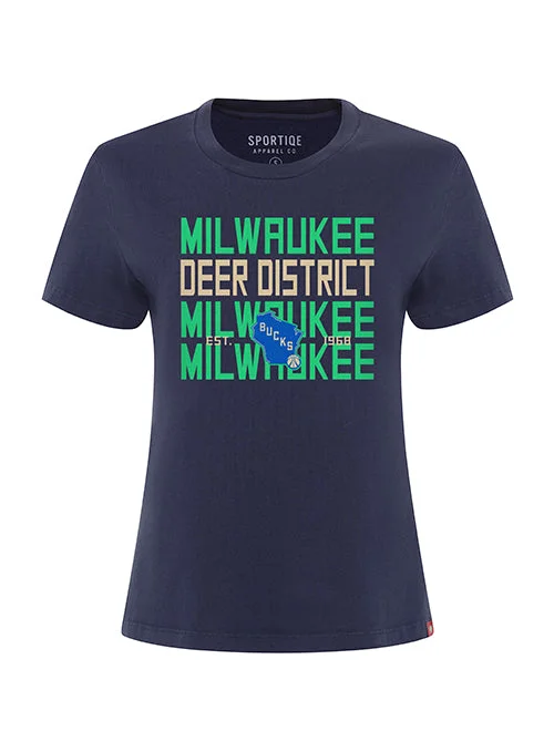 Women's Sportiqe 2023-24 City Edition Arcadia Milwaukee Bucks T-Shirt-- Cozy Warm Stylish Women's Sportiqe 2023-24 City Edition Arcadia Milwaukee Bucks T-Shirt-- Cozy Warm Stylish