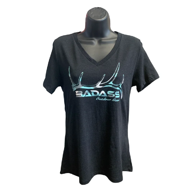 Badass Outdoor Gear Ladies Camo Shed T-Shirt-- Graphic Embroidered Appliqued