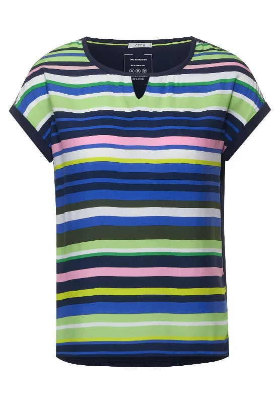 T-Shirt im Streifenmix-- Fleece Fabric Down Fabric Feather Fabric