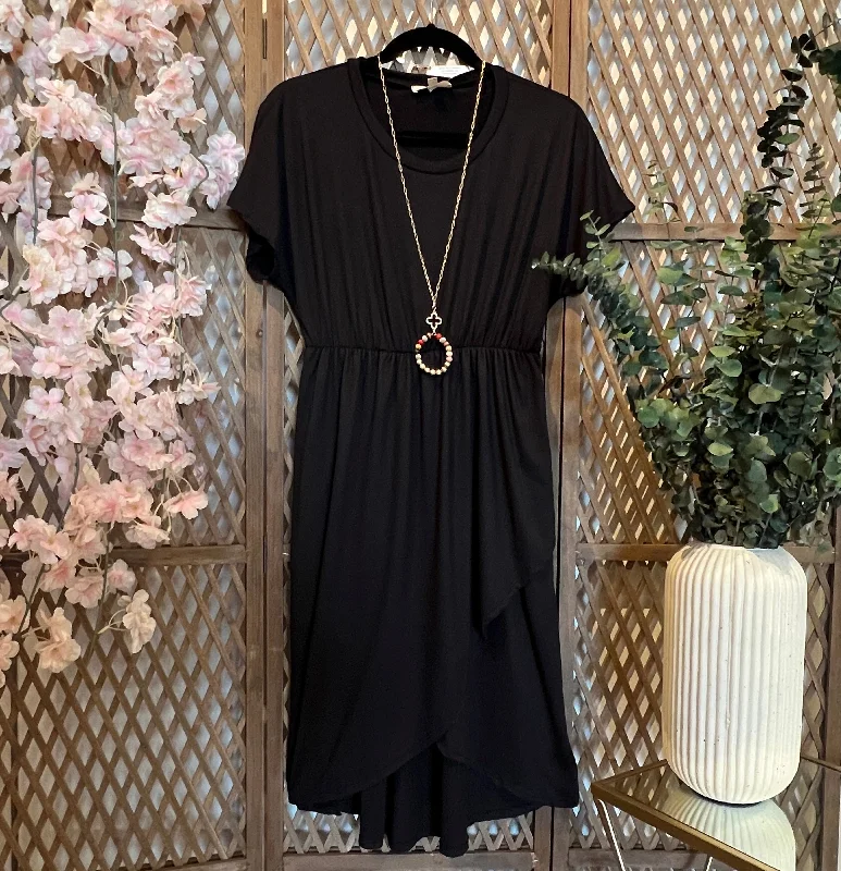 Tulip Hem Black Dress Tunics Exclusive limited