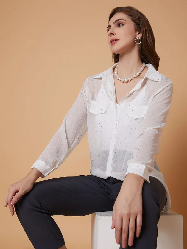Women Solid White Oversized Shirt-S2317-White-- Lace Blend Ribbed Blend Corduroy Blend Women Solid White Oversized Shirt-S2317-White-- Lace Blend Ribbed Blend Corduroy Blend