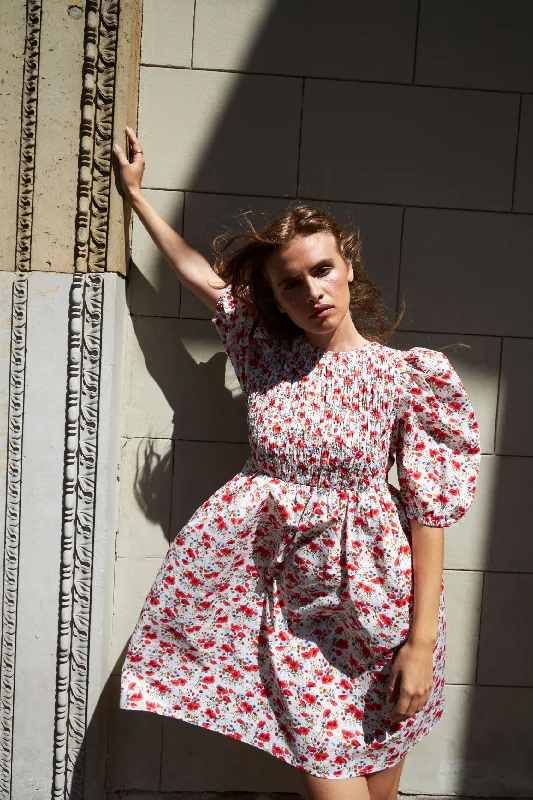 Mischa Dress - Orange Floral Print girly