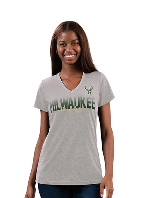 Women's G-III Faded City Milwaukee Bucks T-Shirt-- Mesh Blend Leather Blend Suede Blend Women's G-III Faded City Milwaukee Bucks T-Shirt-- Mesh Blend Leather Blend Suede Blend