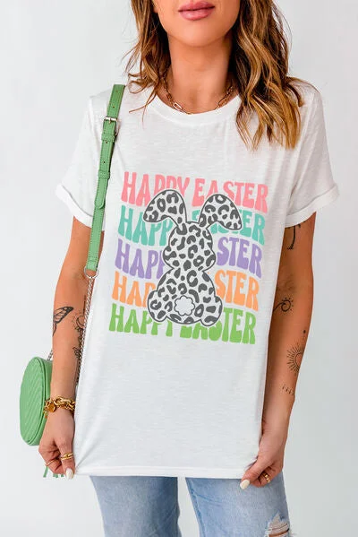 HAPPY EASTER Ladies T-Shirt-- Faux Fur Fabric Real Fur Fabric Shearling Fabric