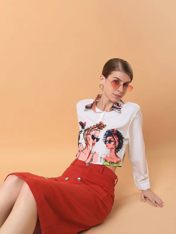 Women Graphic Print White Shirt-CHN-112-White-- Graphic T-Shirt Round Neck Polyester Women Graphic Print White Shirt-CHN-112-White-- Graphic T-Shirt Round Neck Polyester