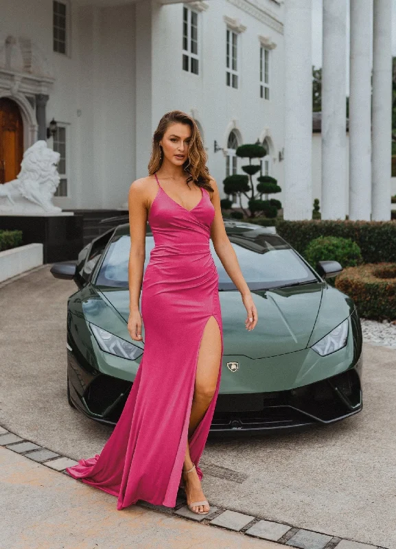 Milton Low Back Formal Dress – PO917 Rose Pink Tunics Evening elegant