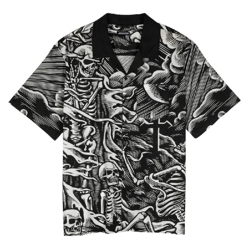 Santa Cruz S/S Shirt O'Brien Purgatory AOP - Black-- Iron Safe Non-Iron Wrinkle Free