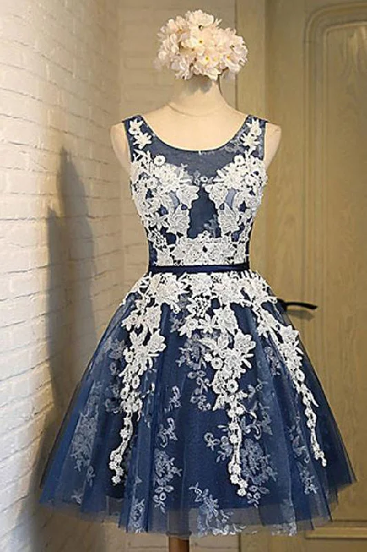 Light Blue Tulle Lace Applique Short Homecoming Dresses with Straps empire Waist empire Light Blue Tulle Lace Applique Short Homecoming Dresses with Straps empire Waist empire