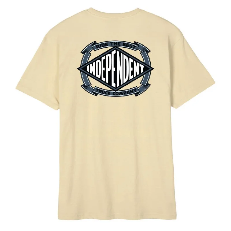 Independent T-Shirt Summit Scroll - Sand-- Striped Floral Plaid