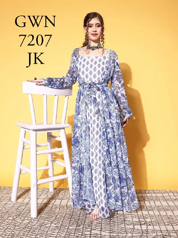 Women White Ethnic Motifs Roman Column Dress Crew Neckline Casual