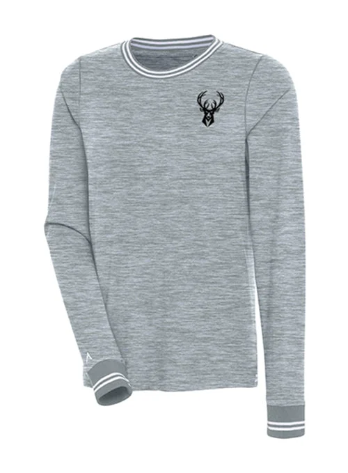 Women's Antigua Homer Tonal Icon Milwaukee Bucks Long Sleeve T-Shirt-- Ribbed T-Shirt High Neck Heavyweight Women's Antigua Homer Tonal Icon Milwaukee Bucks Long Sleeve T-Shirt-- Ribbed T-Shirt High Neck Heavyweight