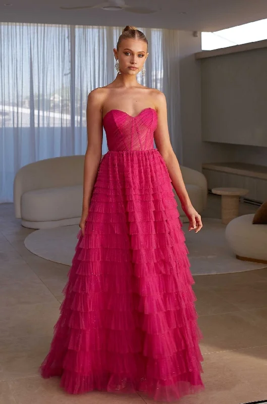 Derya Layered Tulle Formal Dress Tunics Spring floral