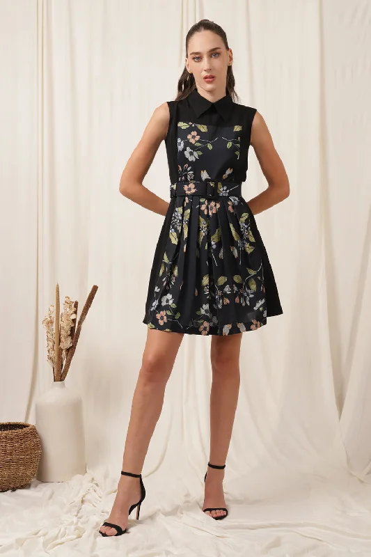 THE KIKI DRESS  WITH PRINTED BELT Tunics Solid Classic