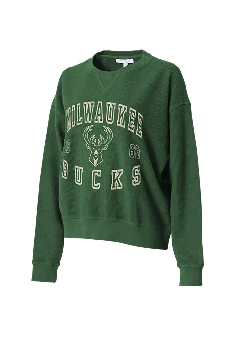 Women's Rib Knit Cord Green Milwaukee Bucks Long Sleeve T-Shirt-- Layered Multi-layer Single Layer Women's Rib Knit Cord Green Milwaukee Bucks Long Sleeve T-Shirt-- Layered Multi-layer Single Layer