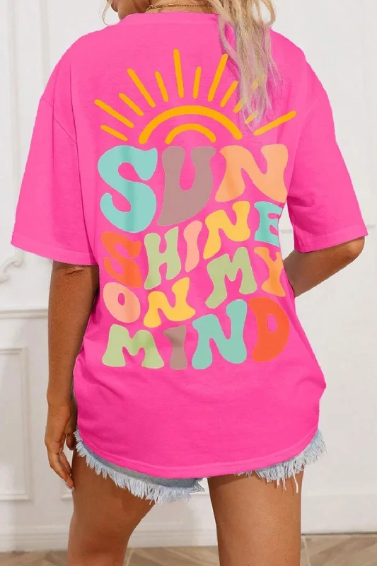 SUN SHINE ON MY MIND Ladies T-Shirt-- Welt Pockets Slit Pockets Flap Pockets