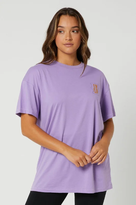 Jetpilot X Sina Eyes - Ladies S/S T-Shirt - Purple-- Striped Floral Plaid