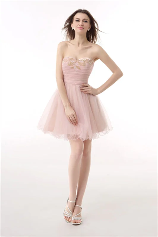 Blushing Pink Sweetheart Beaded A-line Short Homecoming Dresses Tunics Cozy comfortable Blushing Pink Sweetheart Beaded A-line Short Homecoming Dresses Tunics Cozy comfortable