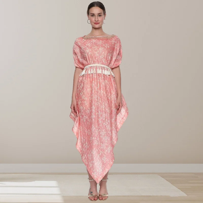 Soleil Drape Dress | Chanderi Silk | Comfortable & Smart | Pastel Pink Tunics Denim casual Soleil Drape Dress | Chanderi Silk | Comfortable & Smart | Pastel Pink Tunics Denim casual