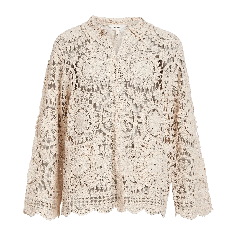 Object Petra Crochet Shirt-- Seamless Knitted Crochet