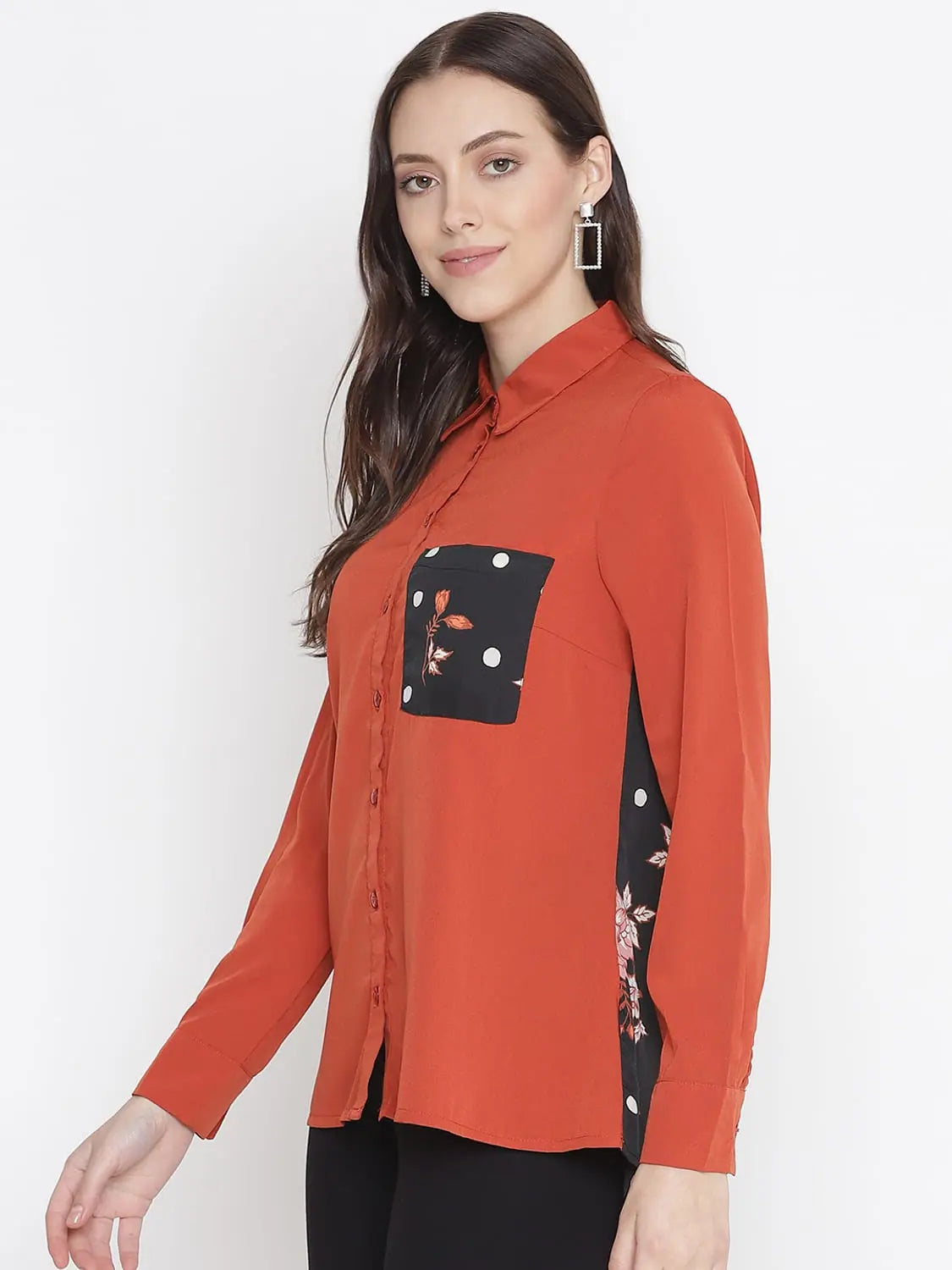 Tonnibl Rust Colour Women Shirt-- Layered Multi-layer Single Layer