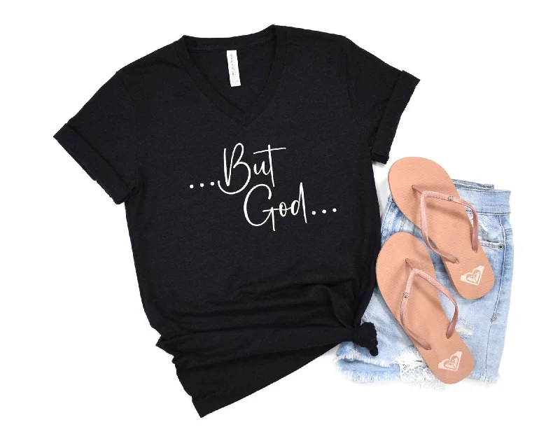 But God Ladies T-Shirt-- Seamless Knitted Crochet