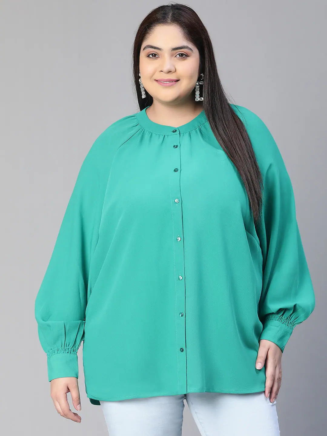 Women green round neck long sleeve plus size shirt-- Lace Blend Ribbed Blend Corduroy Blend Women green round neck long sleeve plus size shirt-- Lace Blend Ribbed Blend Corduroy Blend