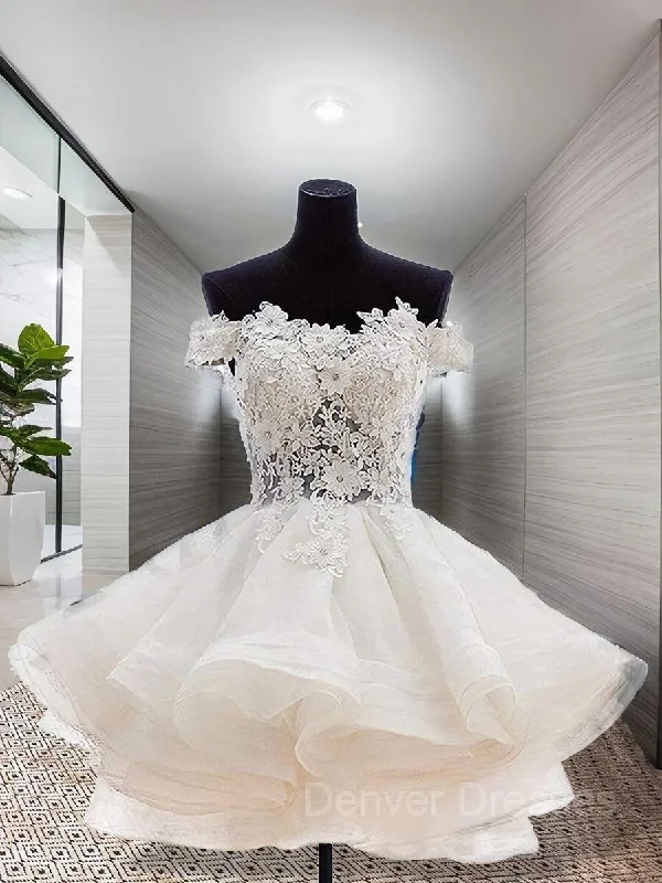 Ball Gown Off-the-Shoulder Short/Mini Organza Homecoming Dresses With Appliques Lace Tunics Mesh breathable Ball Gown Off-the-Shoulder Short/Mini Organza Homecoming Dresses With Appliques Lace Tunics Mesh breathable